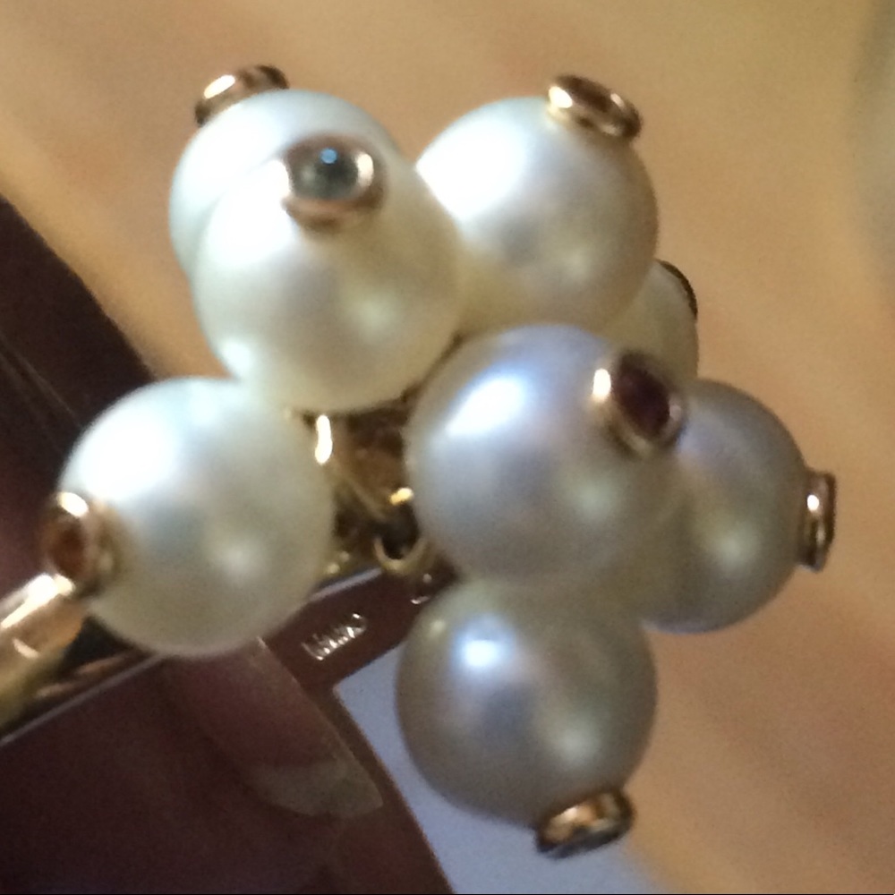 14k Pearl and multi tourmaline ring